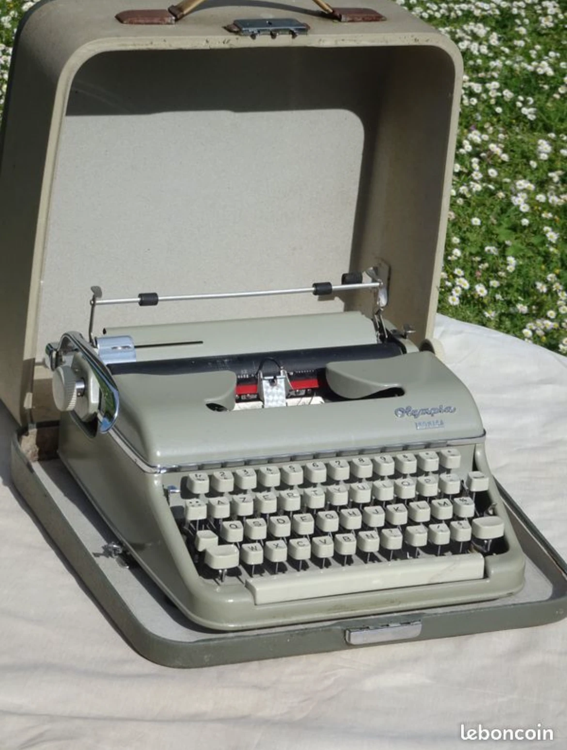 A typewriter in it’s case